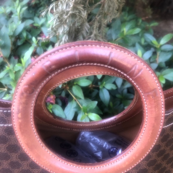 Celine Vintage Authentic Macadam Circle Handbag Tote - Picture 2 of 10